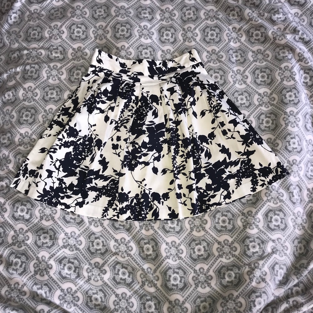 White skirt with navy flowers!